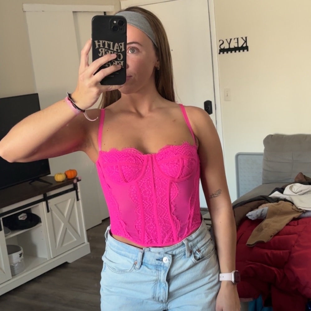 Neon Pink Corset Top